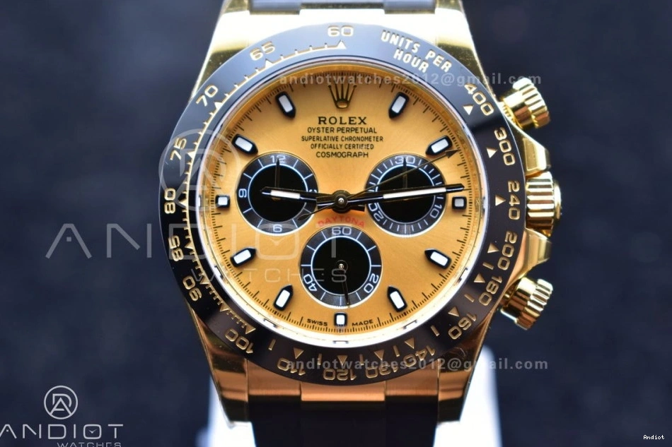 1:1 Daytona Rubber Strap BTF Oysterflex SA4130 on Best Edition Dial 116518 Black YG 0112